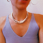 Foto von drei Perlenketten von Lunas Perlen