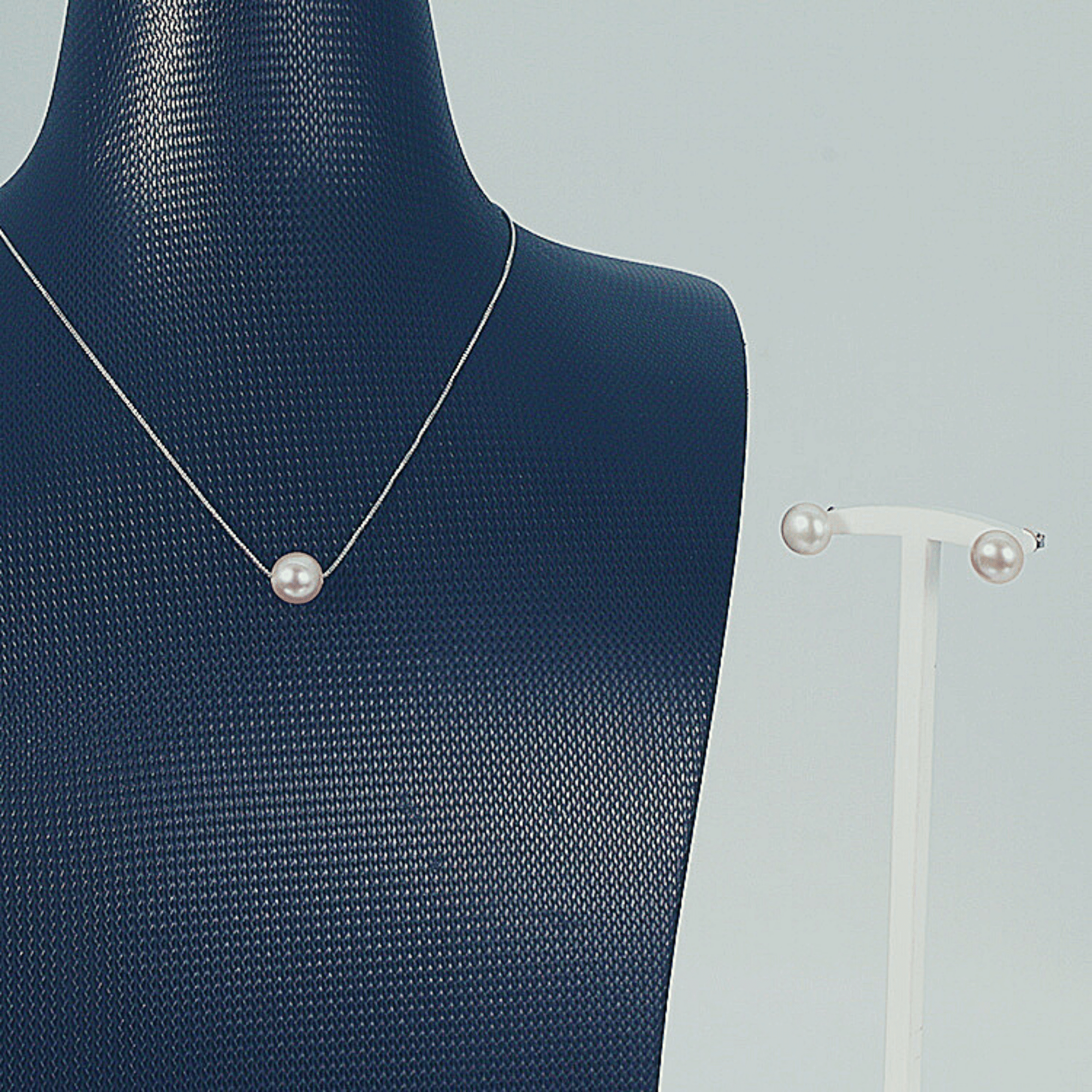 Freshwater White Pearls Esperance Minimalist Jewellery Set 8 - 9 mm AAAA